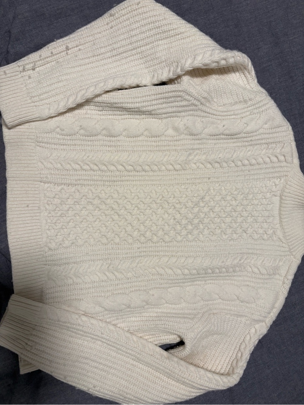 Banana Republic Ivory Cable Knit Turtleneck Sweater